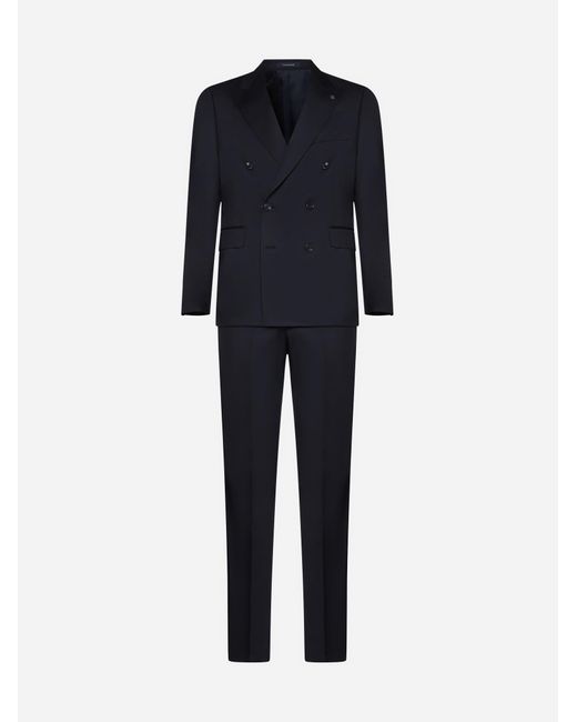 Tagliatore Blue Bruce Wool Double-breasted Suit for men