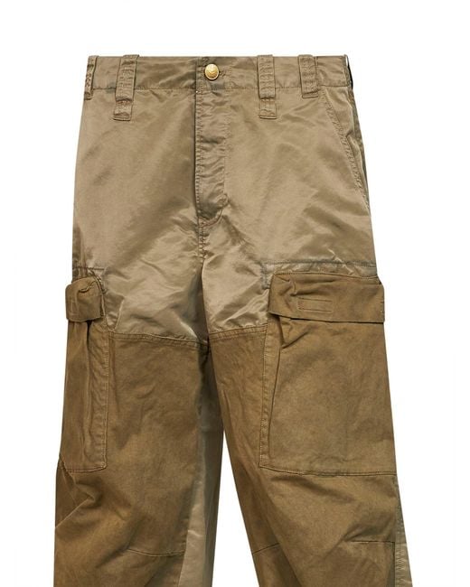 DIESEL Natural Khaki Stretch Cotton And Nylon P-Parker Cargo Trousers