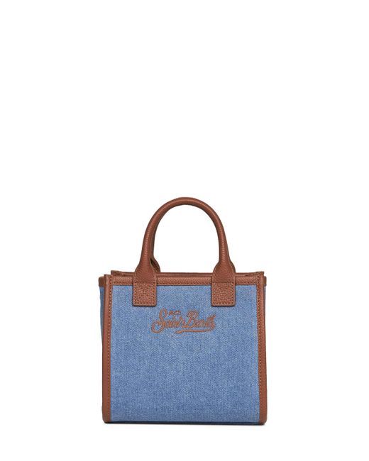 Mc2 Saint Barth Blue Vanity Bag Mini Handbag With Shoulder Strap