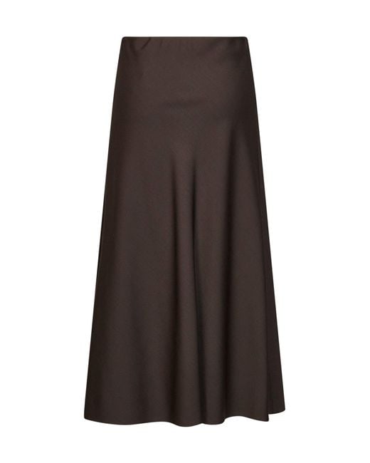 Brunello Cucinelli Brown Dark Chocolate Twill Flute Skirt