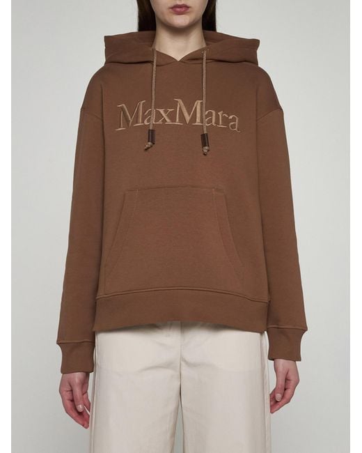 Max Mara Brown Agre Logo Cotton Hoodie