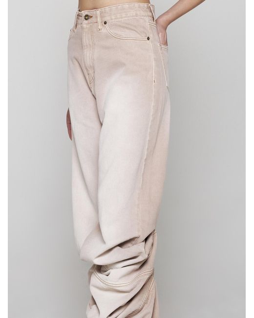 Y. Project White Draped Cuff Jeans
