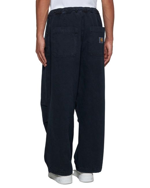 Carhartt Blue Judd Hubbard Cotton Trousers for men