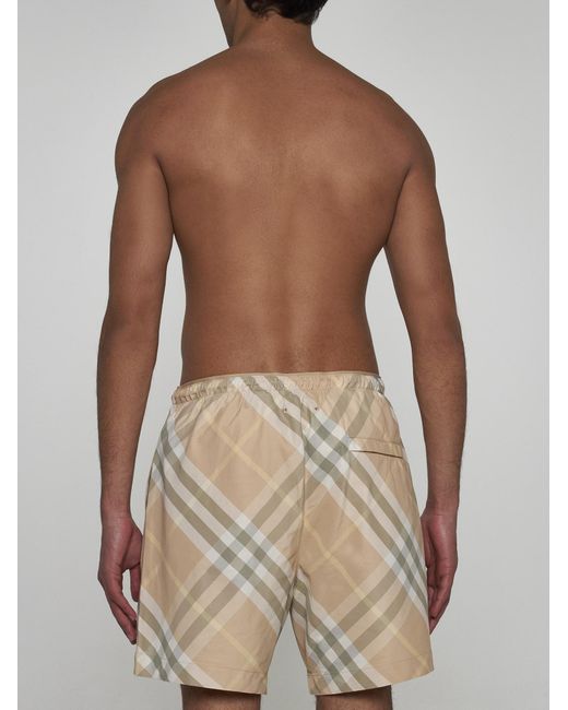 Burberry Natural Check Print Swim Shorts for men