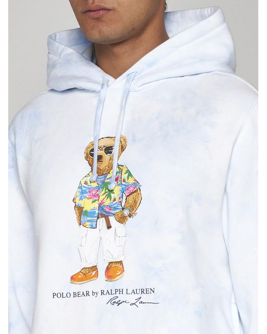 Polo Ralph Lauren Blue Bear Cotton-Blend Hoodie for men