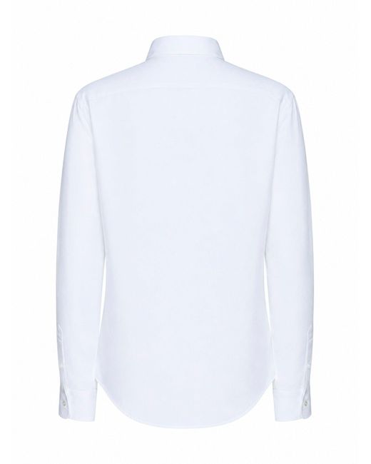 Polo Ralph Lauren White Cotton Pony Embroidered Slim-Fit Shirt