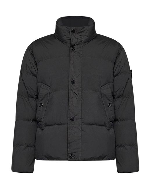 Stone Island Black Lead Crinkle Reps Ny Down Jacket for men