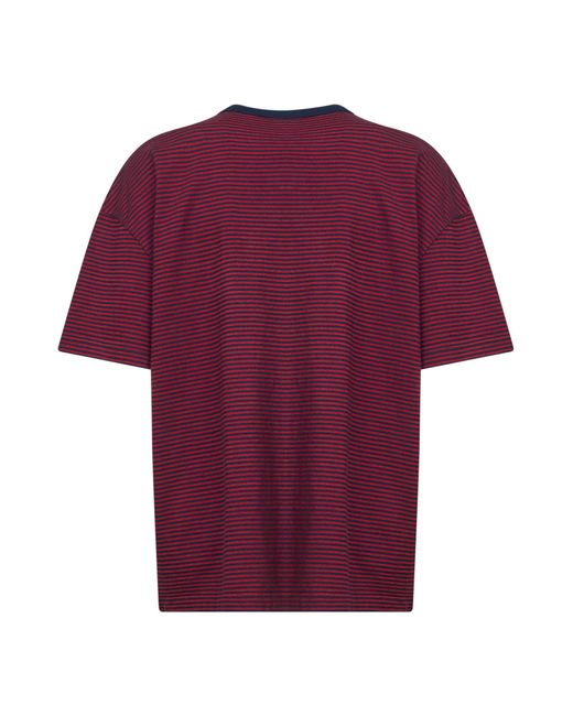 Prada Abbigliamento Red And Striped Cotton Jersey T-Shirt
