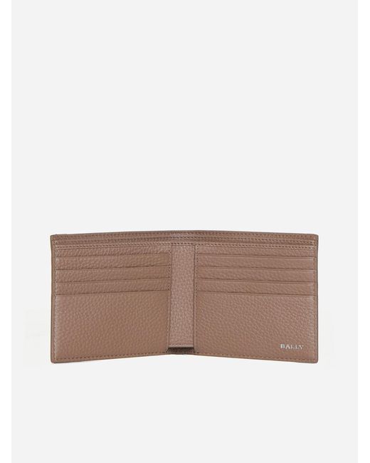 Bally Natural Leather And Monogram Fabric Bifold Wallet for men