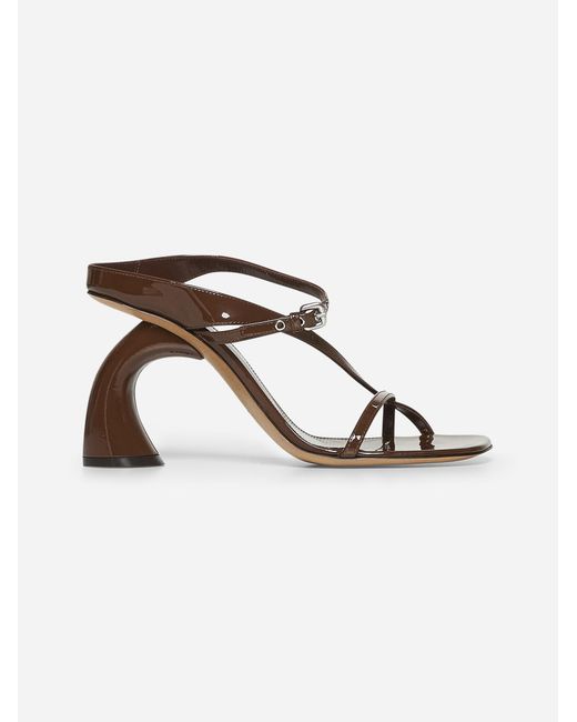 Dries Van Noten Brown Patent Leather Mules
