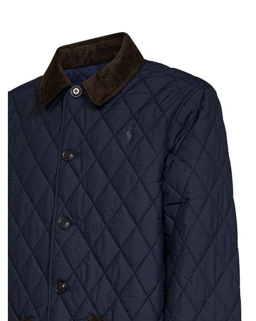 Polo Ralph Lauren Blue Quilted Nylon Barn Jacket for men