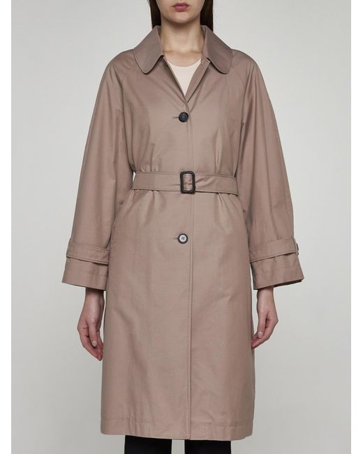 Max Mara The Cube Natural Cotton-blend Single-breasted Trench Coat