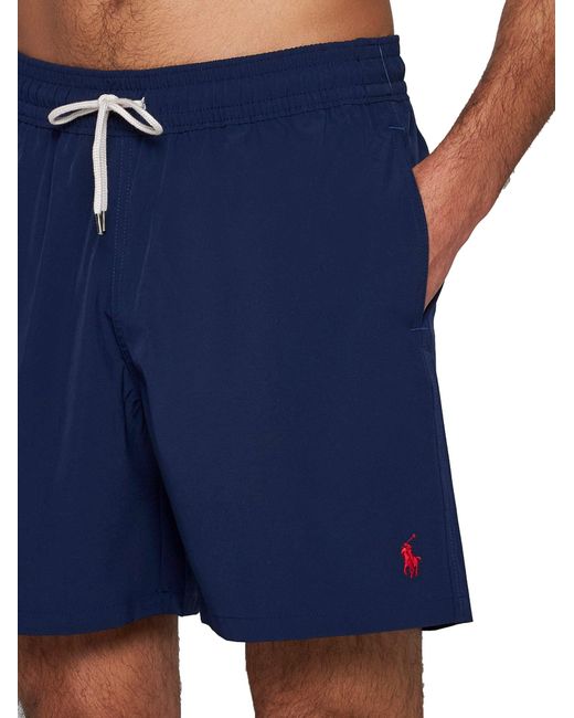 Polo Ralph Lauren Blue Logo Swim Shorts for men