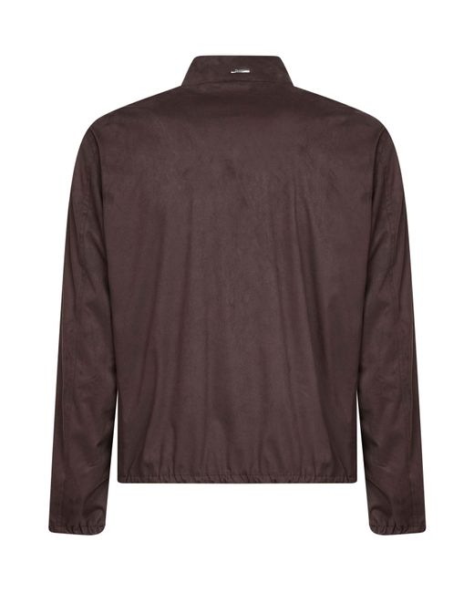 Herno Brown Dark 50 Denier Suede Microfiber Jacket for men