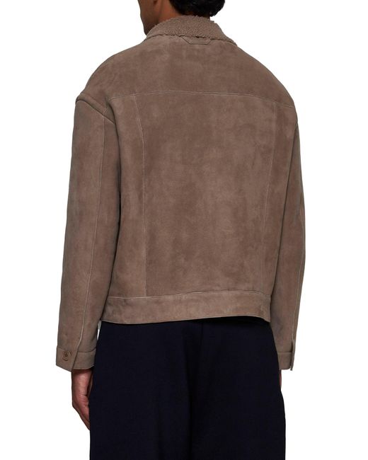 Salvatore Santoro Brown Suede And Shearling Jacket for men