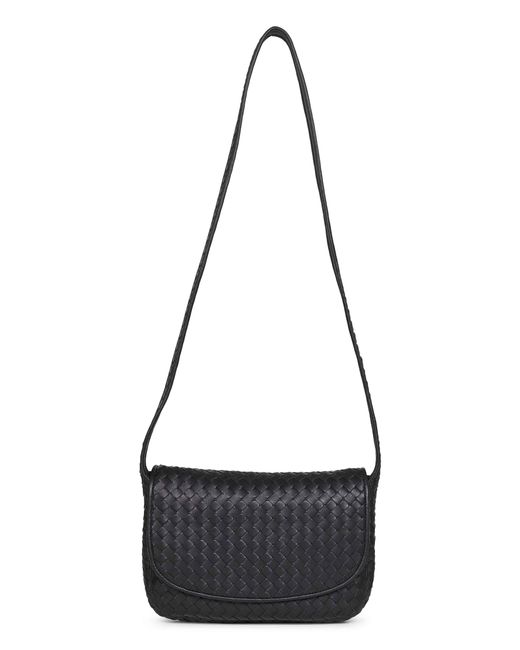 Bottega Veneta Black Veneto Flap Messenger Bag for men