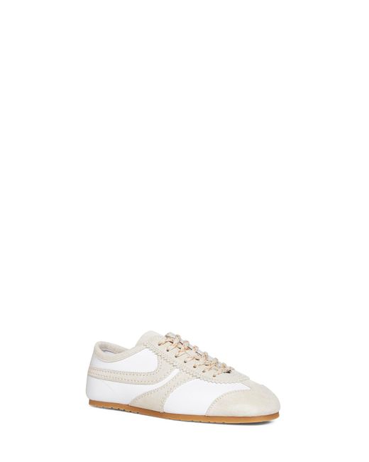Dries Van Noten White Nappa Leather Sneakers With Suede Details