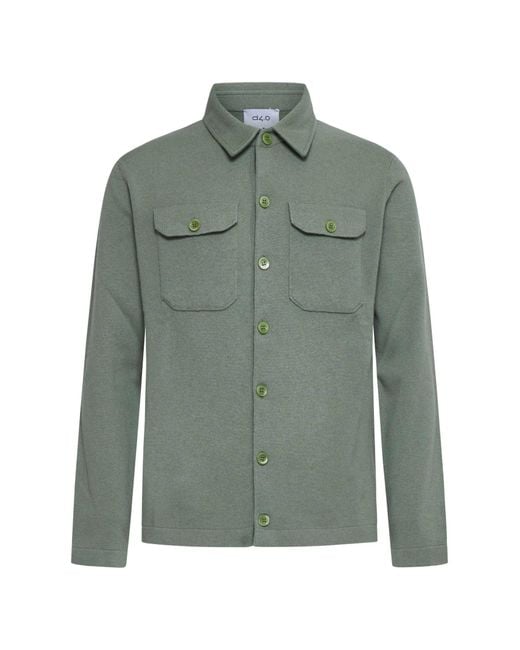 D 40 Green Cashmere Shirt Jacket for men