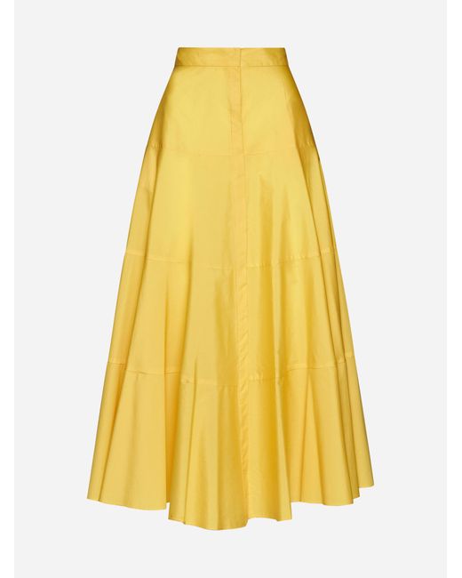 Max Mara Studio Yellow Teramo Cotton Long Skirt