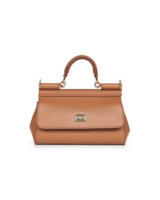 Borsa A Mano Sicily Piccola Cuoio di Dolce & Gabbana in Metallic