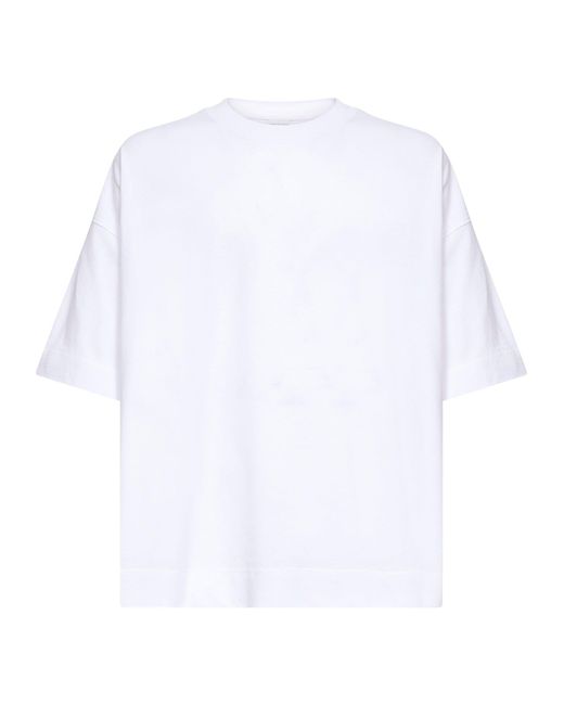 Dries Van Noten White Jersey Oversized Crewneck T-Shirt for men