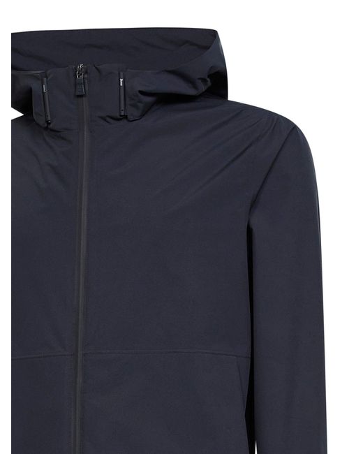 Herno Blue Hooded Windstopper Jacket for men