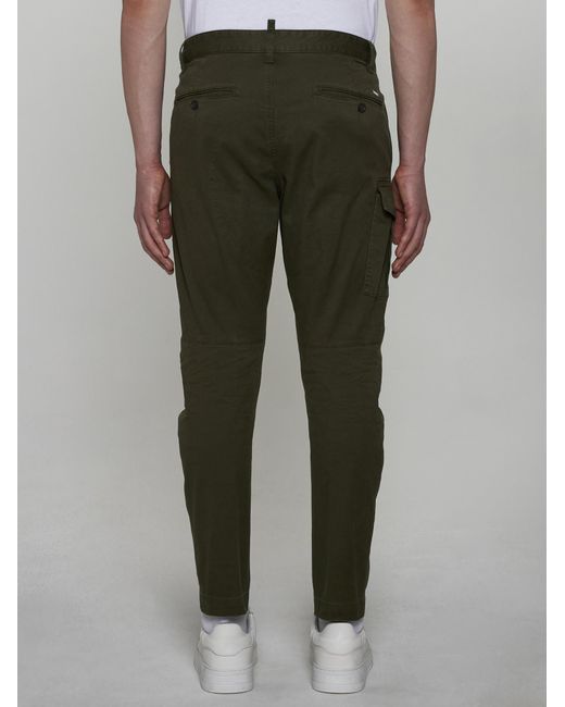 DSquared² Green Sexy Cotton Cargo Trousers for men
