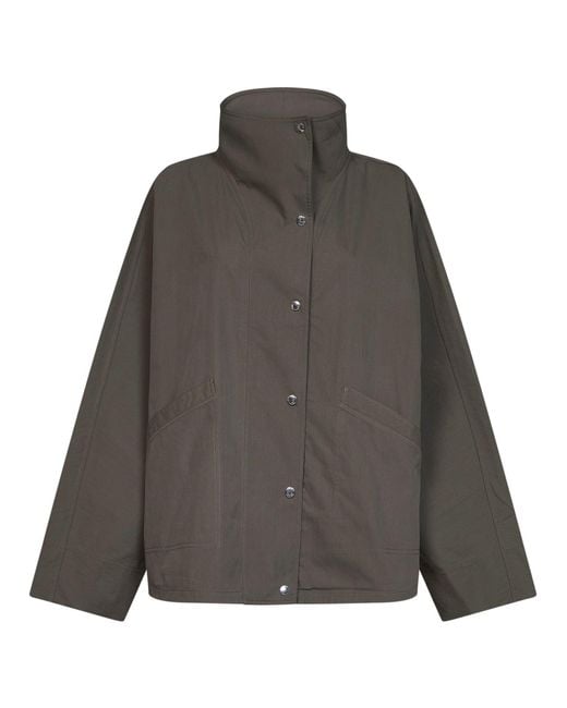 Totême Gray Clove Parachute Canvas Windbreaker Jacket