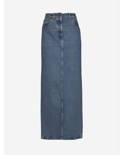 Prada Blue Denim Long Skirt