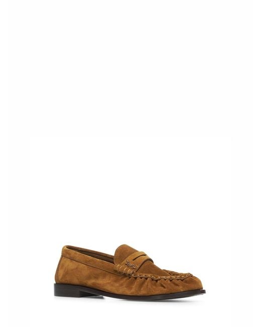 Saint Laurent Brown Suede Loafers for men