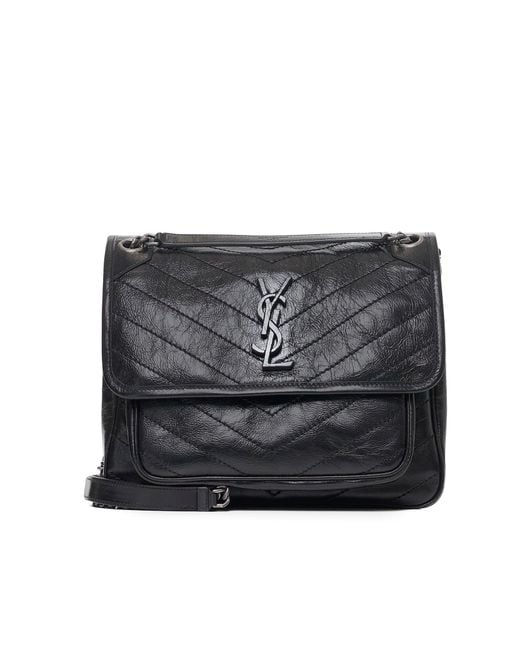 Saint Laurent Black Niki Vintage Leather Medium Bag