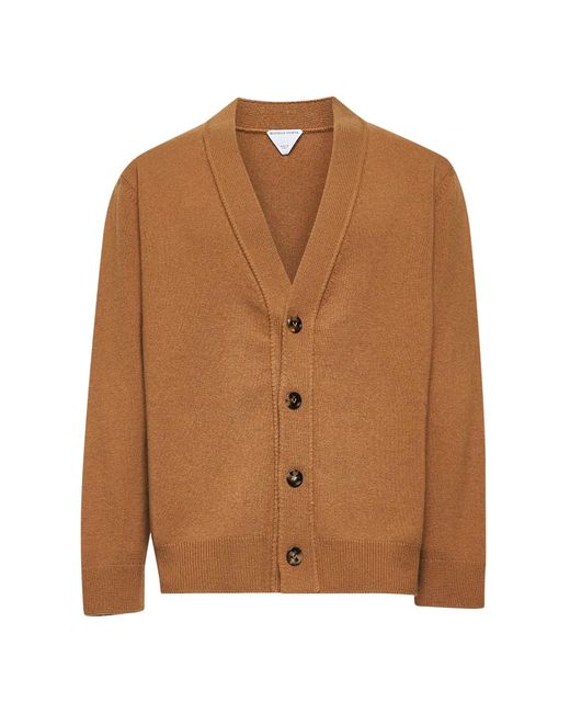 Bottega Veneta Brown Intrecciato Patches Cardigan for men