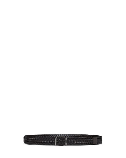 Ferragamo White Dark Woven Leather Belt for men