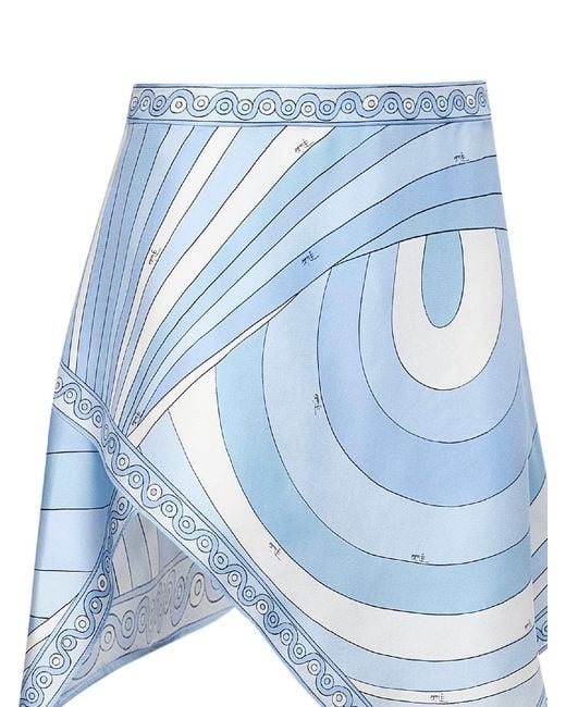 Emilio Pucci Blue Mini Skirt Iride-Print