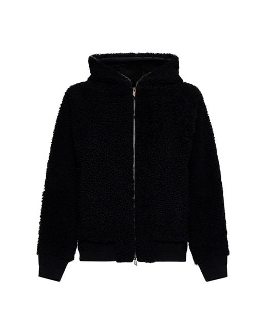 Salvatore Santoro Black Shearling And Leather Reversible Jacket for men
