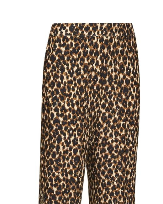 Etro Natural Silk Crêpe De Chine Printed Trousers
