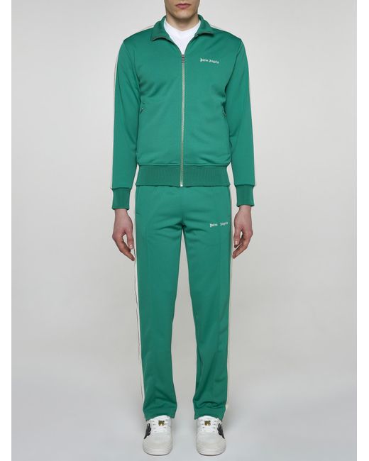 Palm Angels Green Track Jersey Jacket for men
