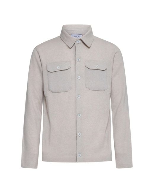 D 40 Gray Cashmere Shirt Jacket for men