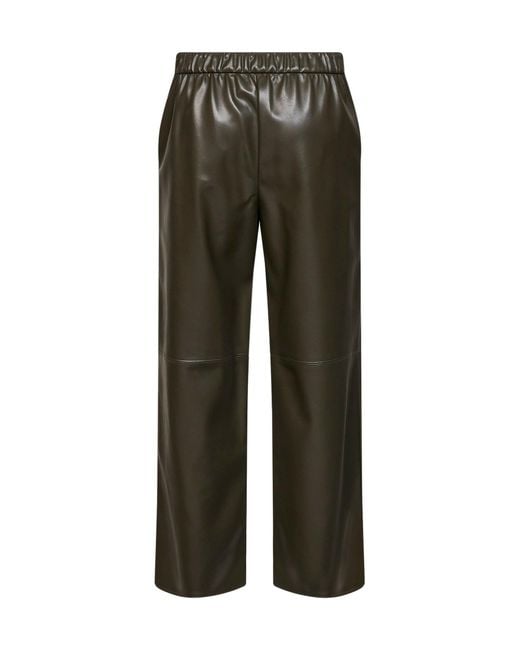 Max Mara Green Dark Khaki Coated Jersey Smmamati Cropped Trousers
