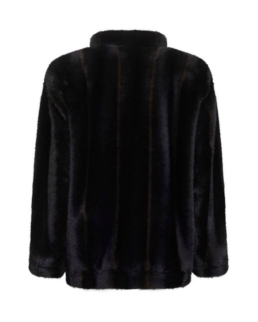 MM6 by Maison Margiela Black Faux Fur Jacket