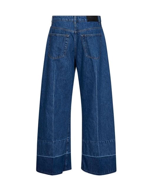 Givenchy Blue Cotton Denim Wide-Leg Jeans