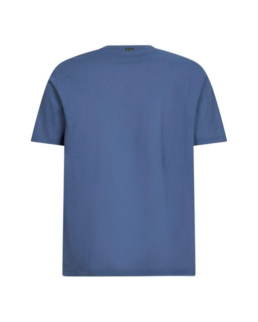 Herno Blue Lightweight Crepe Voile Jersey T-Shirt for men