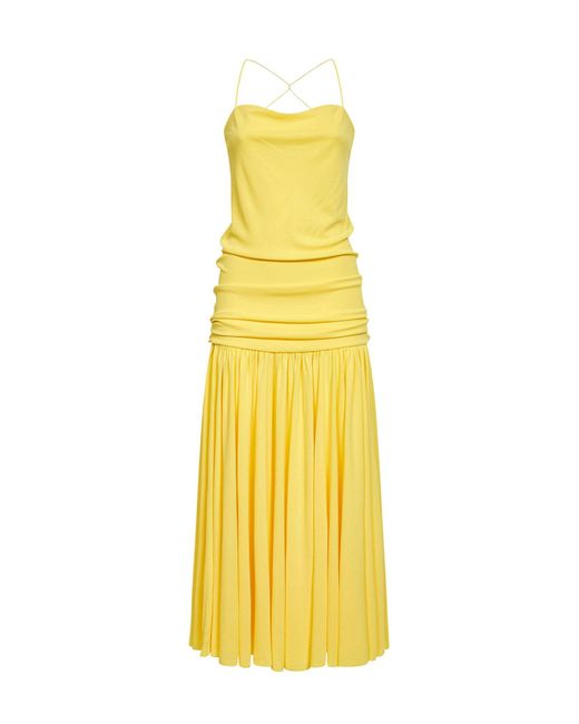 Jacquemus Yellow The Abiha Gathered Waist Dress