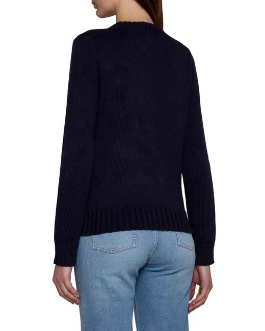Polo Ralph Lauren Blue Cotton Sweater With American Flag