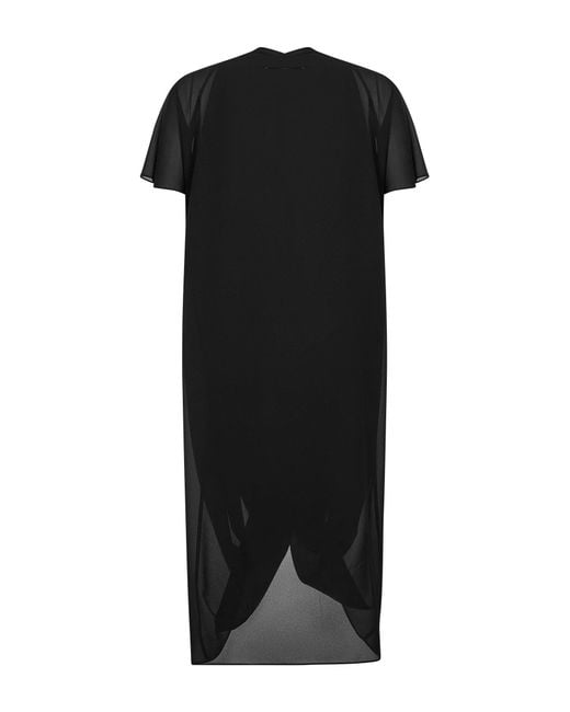MM6 by Maison Margiela Black Georgette Asymmetric Draped Dress