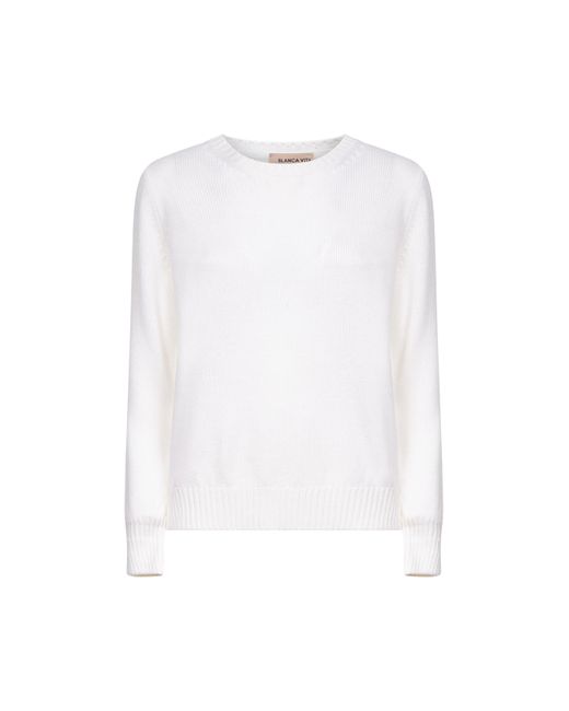 Maglia Girocollo di Blanca Vita in White