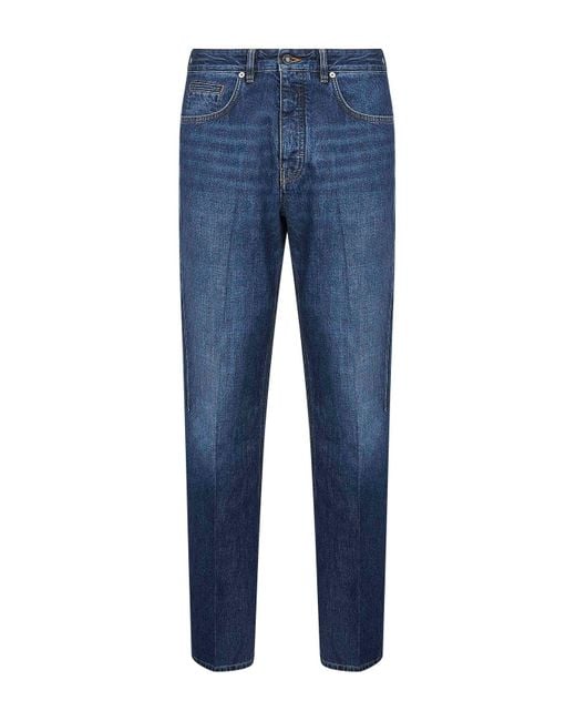 Givenchy Blue Washed Denim Straight Jeans for men