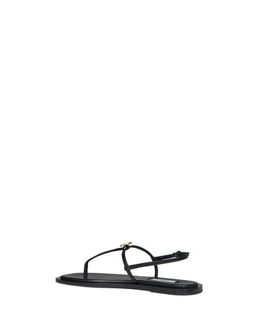 Totême  White Nappa Leather T-Strap Thong Sandals