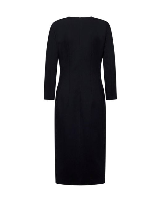 Blanca Vita Black Stretch Jersey Ajana Midi Dress