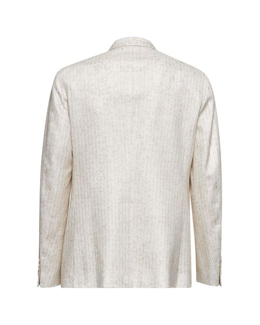Etro White Jacquard Jersey Single-Breasted Blazer for men
